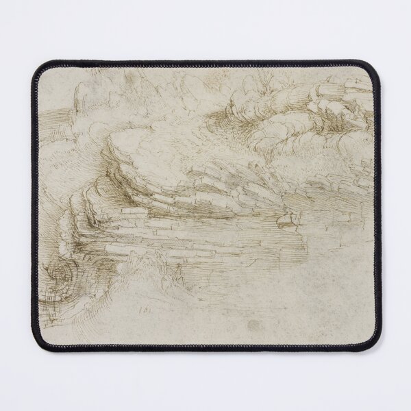 Item preview, A Hillside with Stratified Rock by Leonardo da Vinci Renaissance Landscape Drawing Art Print designed and sold by artofuniverse.