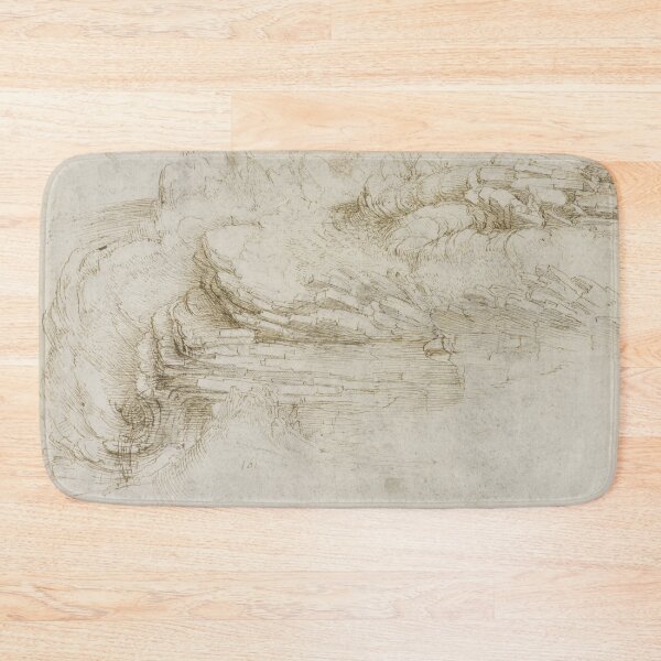 Item preview, A Hillside with Stratified Rock by Leonardo da Vinci Renaissance Landscape Drawing Art Print designed and sold by artofuniverse.