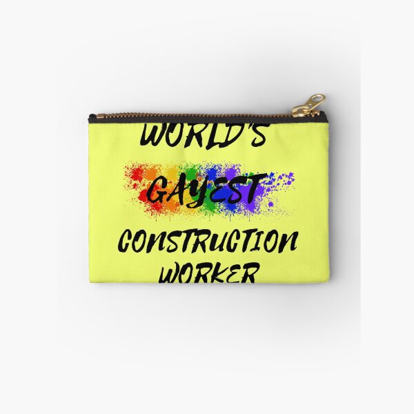 Item preview, World's Gayest Construction Worker Gay Joke With Rainbow Colors For Pride Month In Yellow designed and sold by LuckyKermit.