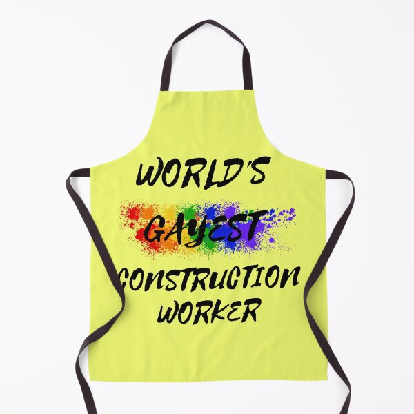 Item preview, World's Gayest Construction Worker Gay Joke With Rainbow Colors For Pride Month In Yellow designed and sold by LuckyKermit.