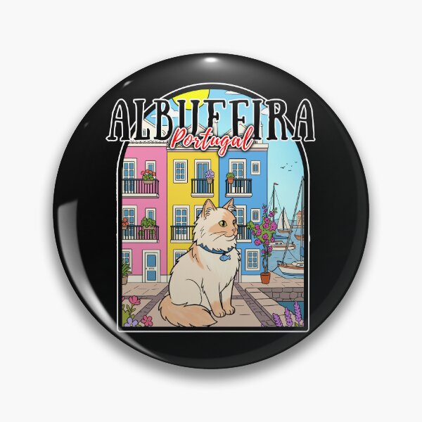 Item preview, Albufeira Portugal Old Town Travel Cat Illustration designed and sold by Blupunk.