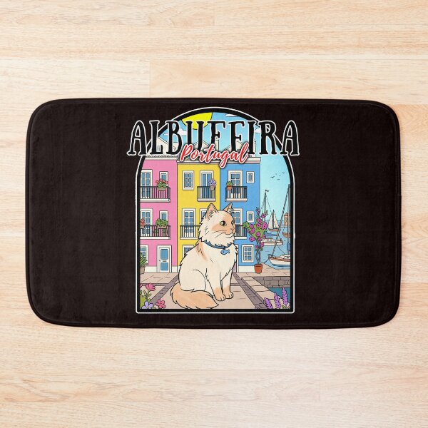 Item preview, Albufeira Portugal Old Town Travel Cat Illustration designed and sold by Blupunk.