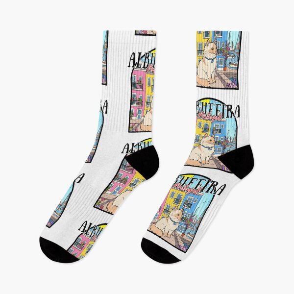 Item preview, Albufeira Portugal Old Town Travel Cat Illustration designed and sold by Blupunk.