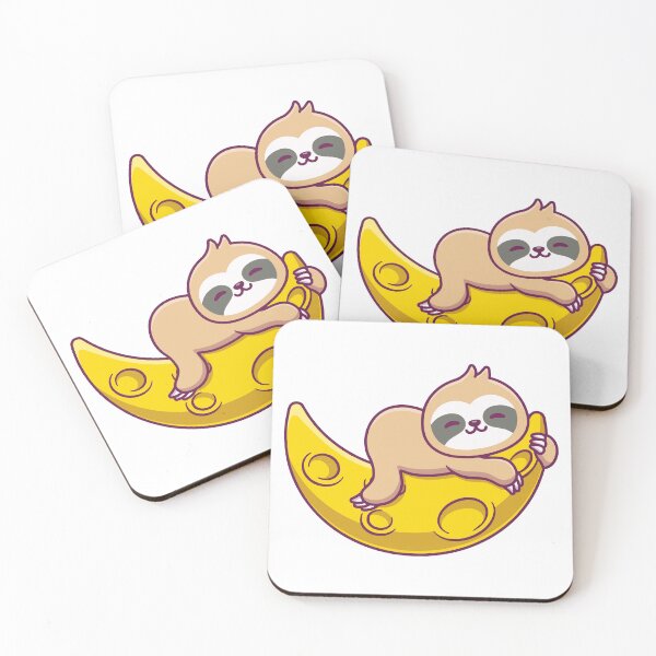 Item preview, Cute Sleepy Sloth Hugging the Moon designed and sold by shalbmv.