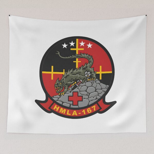 Item preview, HMLA-167 Warriors Marine Light Attack Helicopter Squadron Patch designed and sold by CharlieDesings.