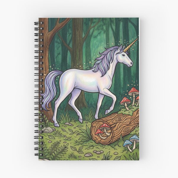 Item preview, Unicorn in Forest Clearing, Magical Woodland Illustration designed and sold by BlankInsideCard.
