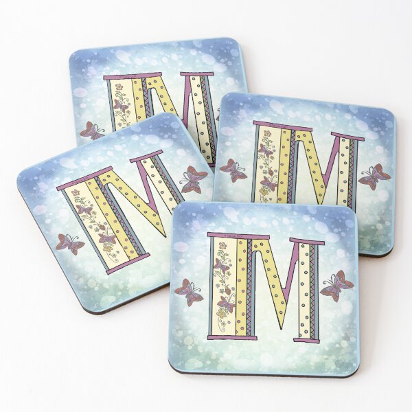 Item preview, Floral letter M Monogram designed and sold by artmuvz.