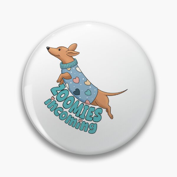 Item preview, Cute dachshund in a cosy jumper - Zoomies incoming designed and sold by LittleSausage.
