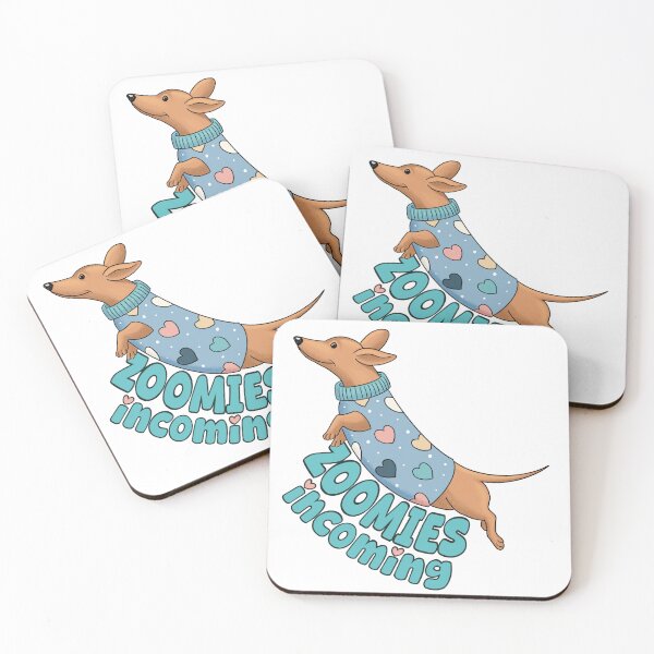 Item preview, Cute dachshund in a cosy jumper - Zoomies incoming designed and sold by LittleSausage.