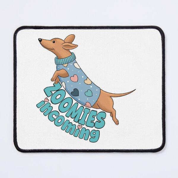 Item preview, Cute dachshund in a cosy jumper - Zoomies incoming designed and sold by LittleSausage.