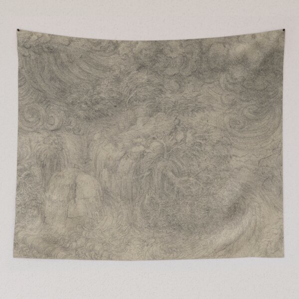 Item preview, A Deluge by Leonardo da Vinci Renaissance Storm Drawing Art Print designed and sold by artofuniverse.