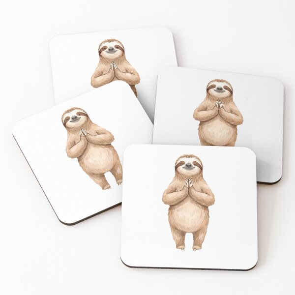 Item preview, Sloth Yoga Pose #08: Gentle Namaste Pose designed and sold by Quiet Joy Studio.