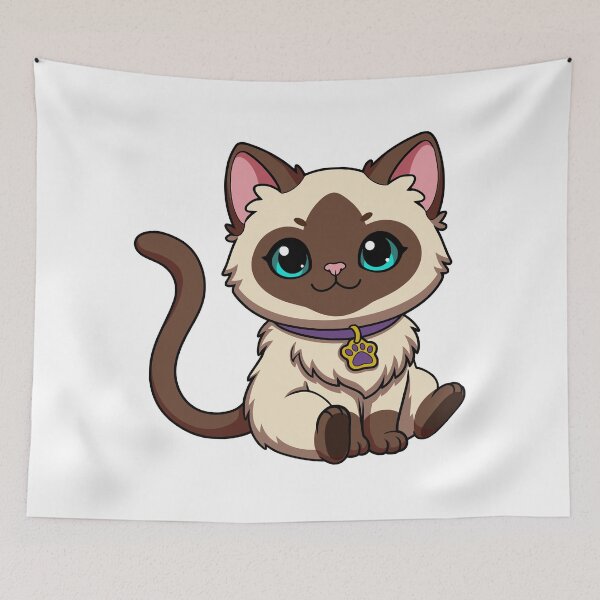 Item preview, Cute Siamese Cat Sitting Pretty Kawaii Chibi Kitten designed and sold by el.azraq.