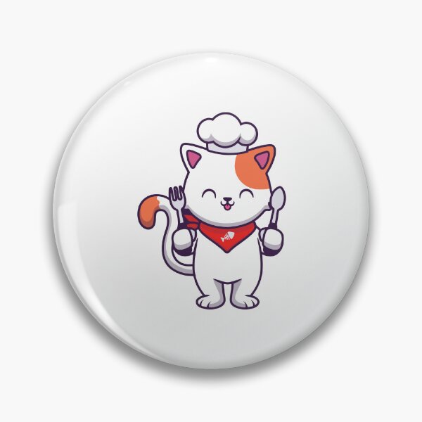Item preview, Cute Chef Cat Holding Fork and Spoon designed and sold by shalbmv.