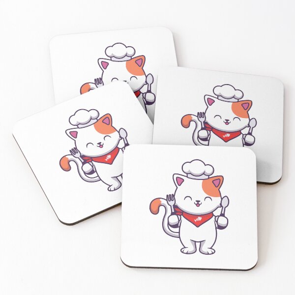 Item preview, Cute Chef Cat Holding Fork and Spoon designed and sold by shalbmv.