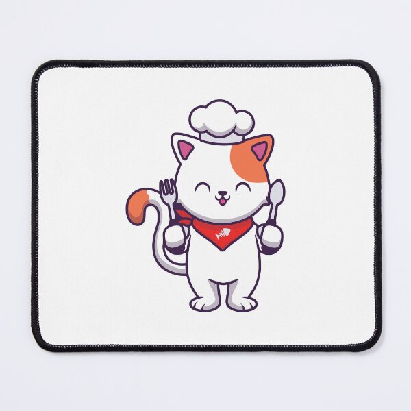 Item preview, Cute Chef Cat Holding Fork and Spoon designed and sold by shalbmv.