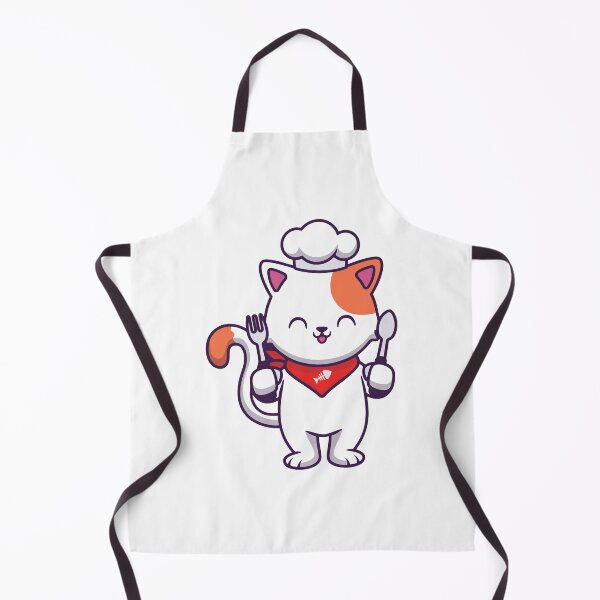 Item preview, Cute Chef Cat Holding Fork and Spoon designed and sold by shalbmv.