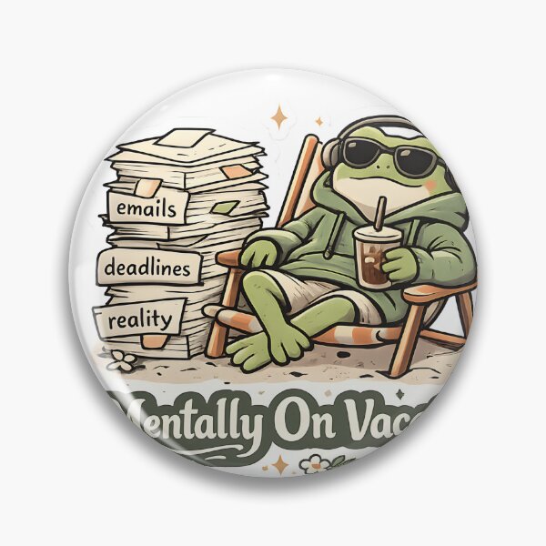 Item preview, Mentally On Vacation Funny Frog Introvert Aesthetic Cozy Burnout Humor designed and sold by StickyGuys.
