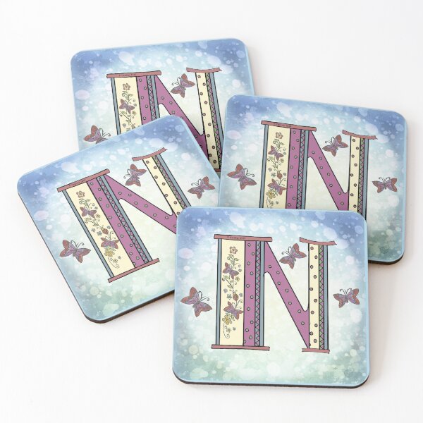 Item preview, Floral letter N Monogram designed and sold by artmuvz.