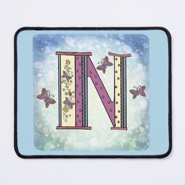 Item preview, Floral letter N Monogram designed and sold by artmuvz.