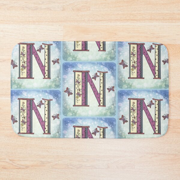 Item preview, Floral letter N Monogram designed and sold by artmuvz.