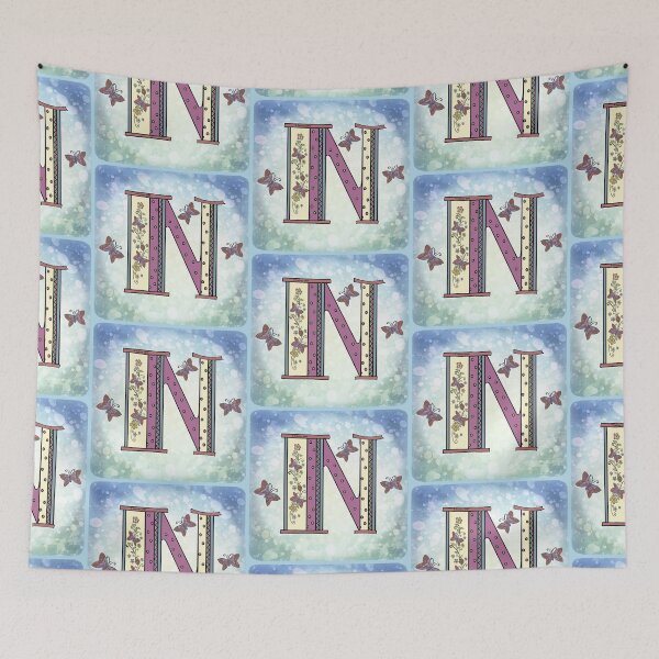 Item preview, Floral letter N Monogram designed and sold by artmuvz.