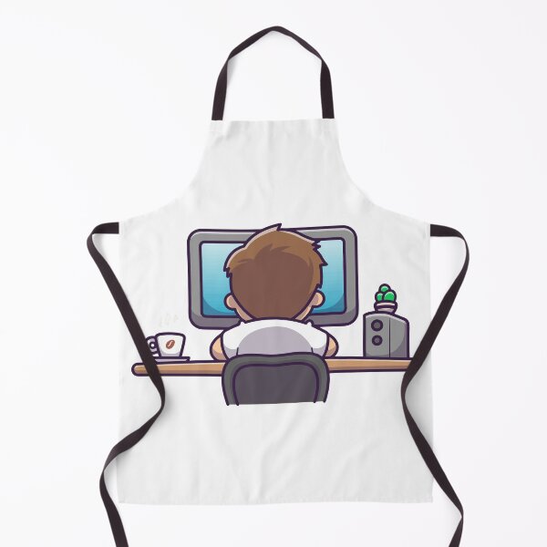 Item preview, Gamer Boy Working at Desk with Coffee and Computer designed and sold by shalbmv.