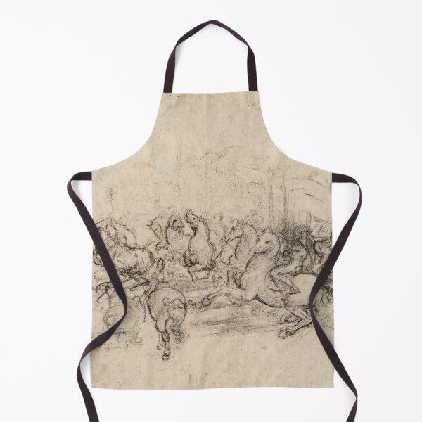 Item preview, A Cavalcade by Leonardo da Vinci Renaissance Horse Battle Sketch Art Print designed and sold by artofuniverse.