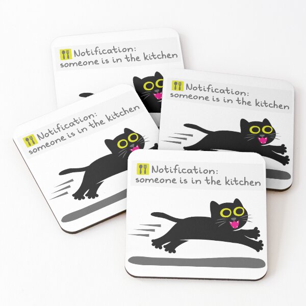 Item preview, Notification: Someone Is in the Kitchen - Funny Hungry Cat Alert designed and sold by fishdesigns.