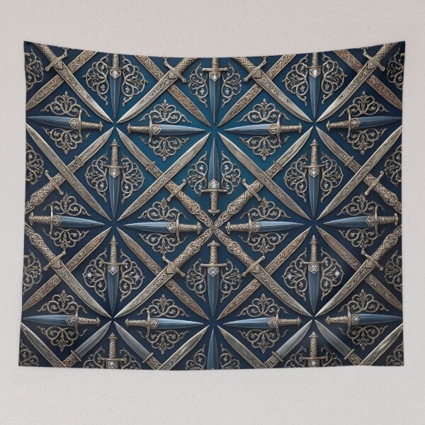 Item preview, Rajput Bronze and Blue Steel Dagger Pattern designed and sold by RajRang.