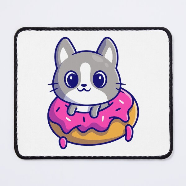 Item preview, Cute Kawaii Cat in Pink Glazed Donut designed and sold by shalbmv.