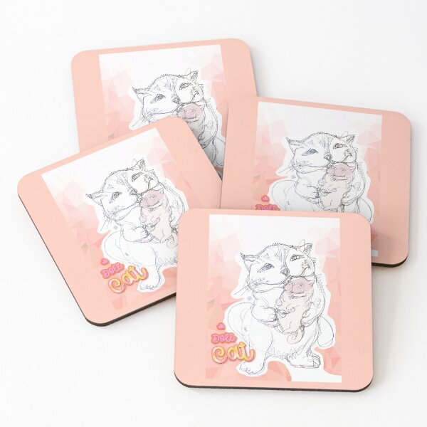 Item preview, Cat With Doll Cat (Ink Hand Drawing by ACCI designed and sold by VanyssaGraphics.