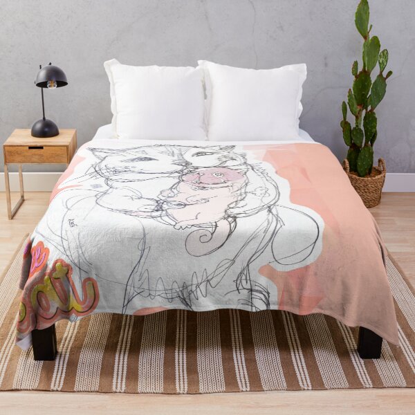 Item preview, Cat With Doll Cat (Ink Hand Drawing by ACCI designed and sold by VanyssaGraphics.
