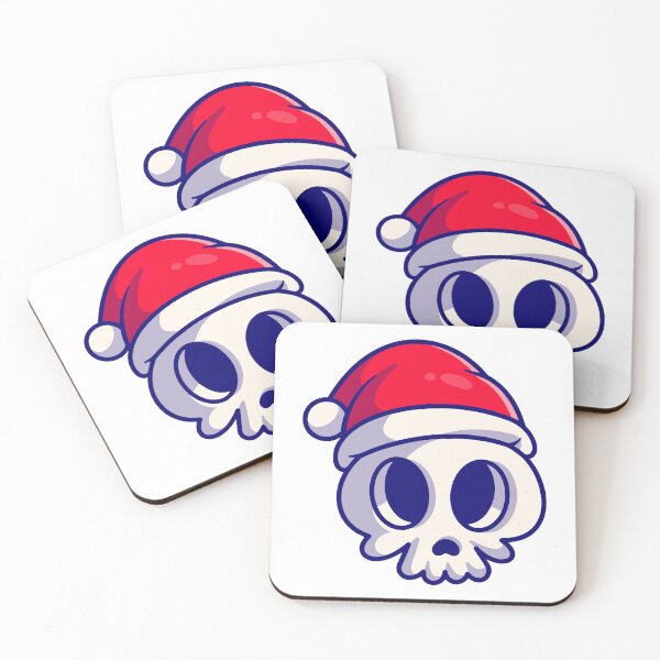 Item preview, Cutesy Christmas Skull wearing Santa Hat designed and sold by shalbmv.