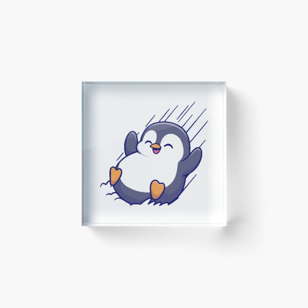 Item preview, Happy Chubby Penguin Sliding on Ice designed and sold by shalbmv.