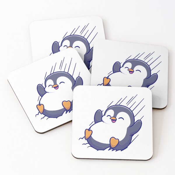 Item preview, Happy Chubby Penguin Sliding on Ice designed and sold by shalbmv.