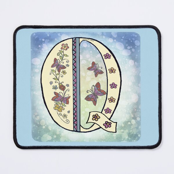 Item preview, Floral letter Q Monogram designed and sold by artmuvz.