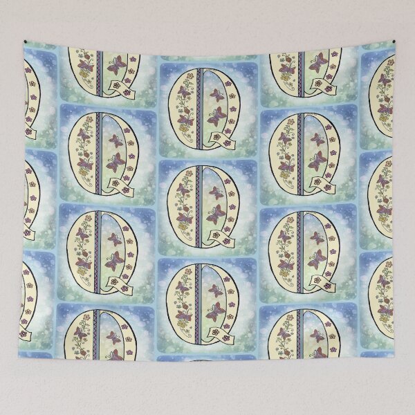 Item preview, Floral letter Q Monogram designed and sold by artmuvz.