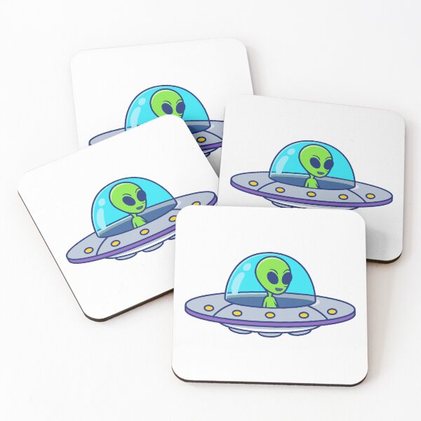Item preview, Cute Green Alien Flying a Spaceship UFO designed and sold by shalbmv.