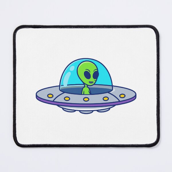 Item preview, Cute Green Alien Flying a Spaceship UFO designed and sold by shalbmv.
