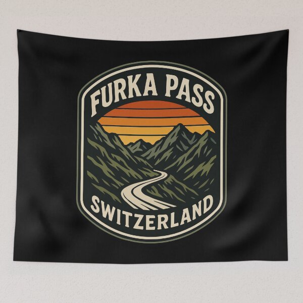 Item preview, Furka Pass Switzerland Alpst Vintage Travel designed and sold by TomFrontierArt.
