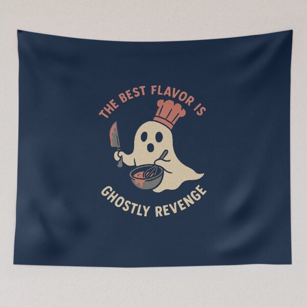 Item preview, Funny Ghost Chef The Best Flavor Is Ghostly Revenge Dark Humor Halloween T-Shirt designed and sold by Negisandeep studio.