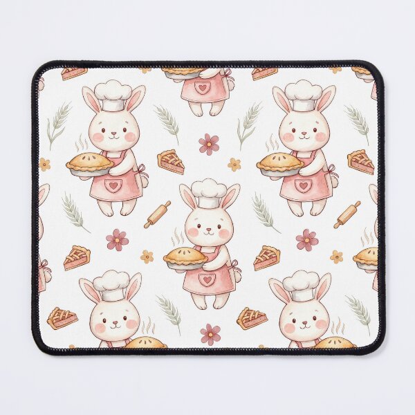 Item preview, Cute Bunny Baker Pattern with Pie and Pastries designed and sold by MegaNovaArt.