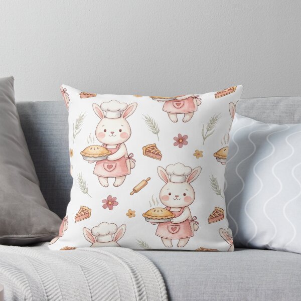 Item preview, Cute Bunny Baker Pattern with Pie and Pastries designed and sold by MegaNovaArt.