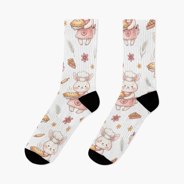 Item preview, Cute Bunny Baker Pattern with Pie and Pastries designed and sold by MegaNovaArt.