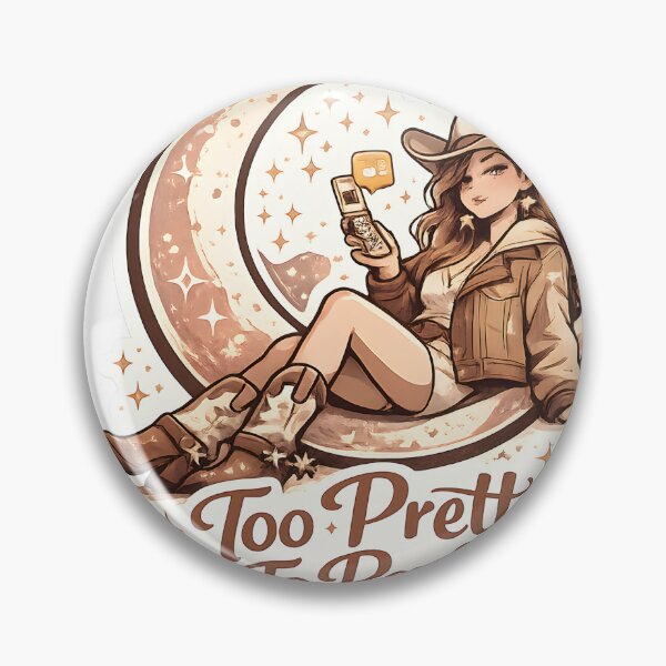 Item preview, Too Pretty To Reply Retro Cosmic Cowgirl Feminine Western Aesthetic designed and sold by StickyGuys.