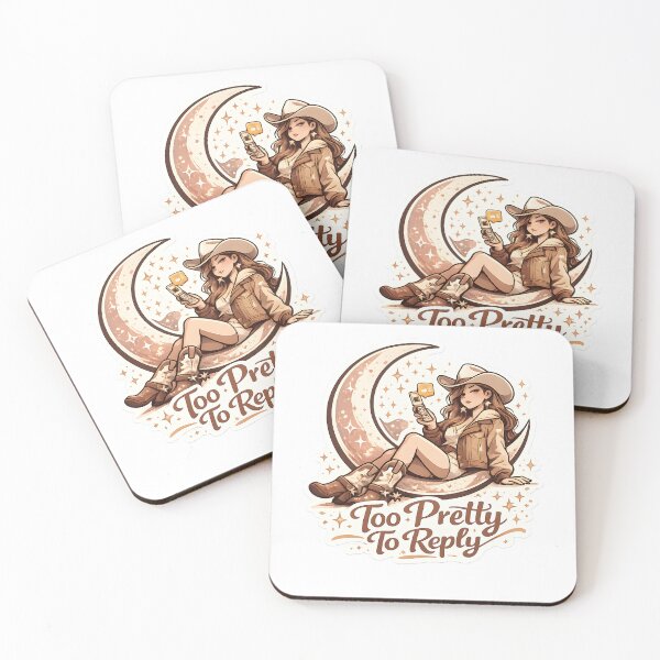Item preview, Too Pretty To Reply Retro Cosmic Cowgirl Feminine Western Aesthetic designed and sold by StickyGuys.
