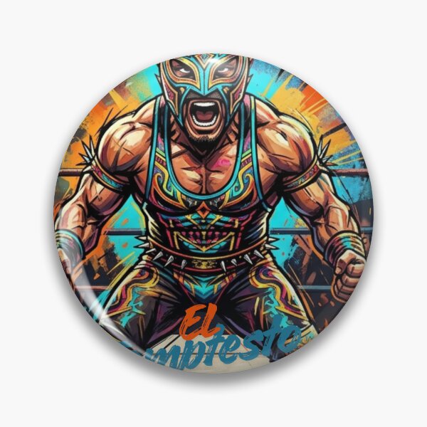 Item preview, El Temptesto Masked Wrestler T-Shirt – Lucha Libre Style Graphic Tee, Retro Wrestling Art, High Energy Streetwear Design designed and sold by Yexplora.
