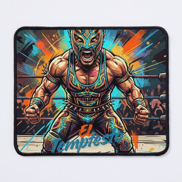 Item preview, El Temptesto Masked Wrestler T-Shirt – Lucha Libre Style Graphic Tee, Retro Wrestling Art, High Energy Streetwear Design designed and sold by Yexplora.