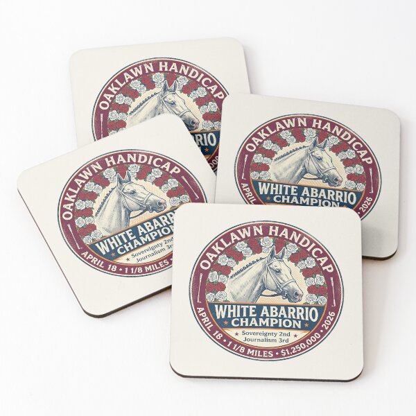 Item preview, White Abarrio 2026 Oaklawn Handicap Champion horse racing apparel designed and sold by Ginny Luttrell.
